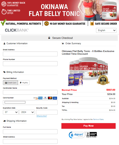 Okinawa Flat Belly Tonic- Secure Page